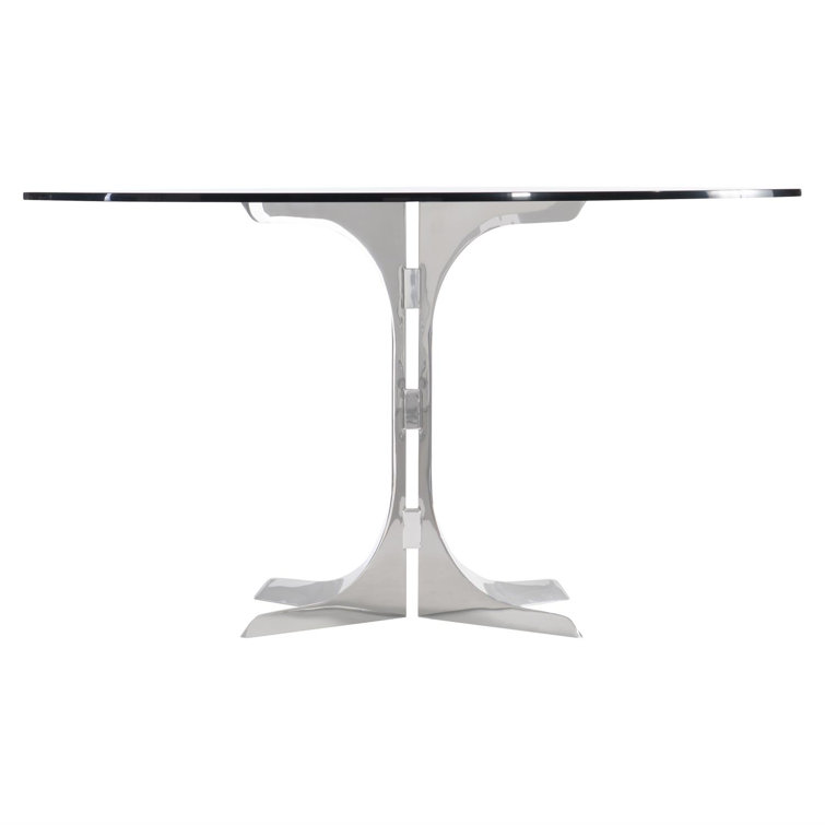 Bernhardt Nova Round Glass Top Metal Base Dining Table Wayfair
